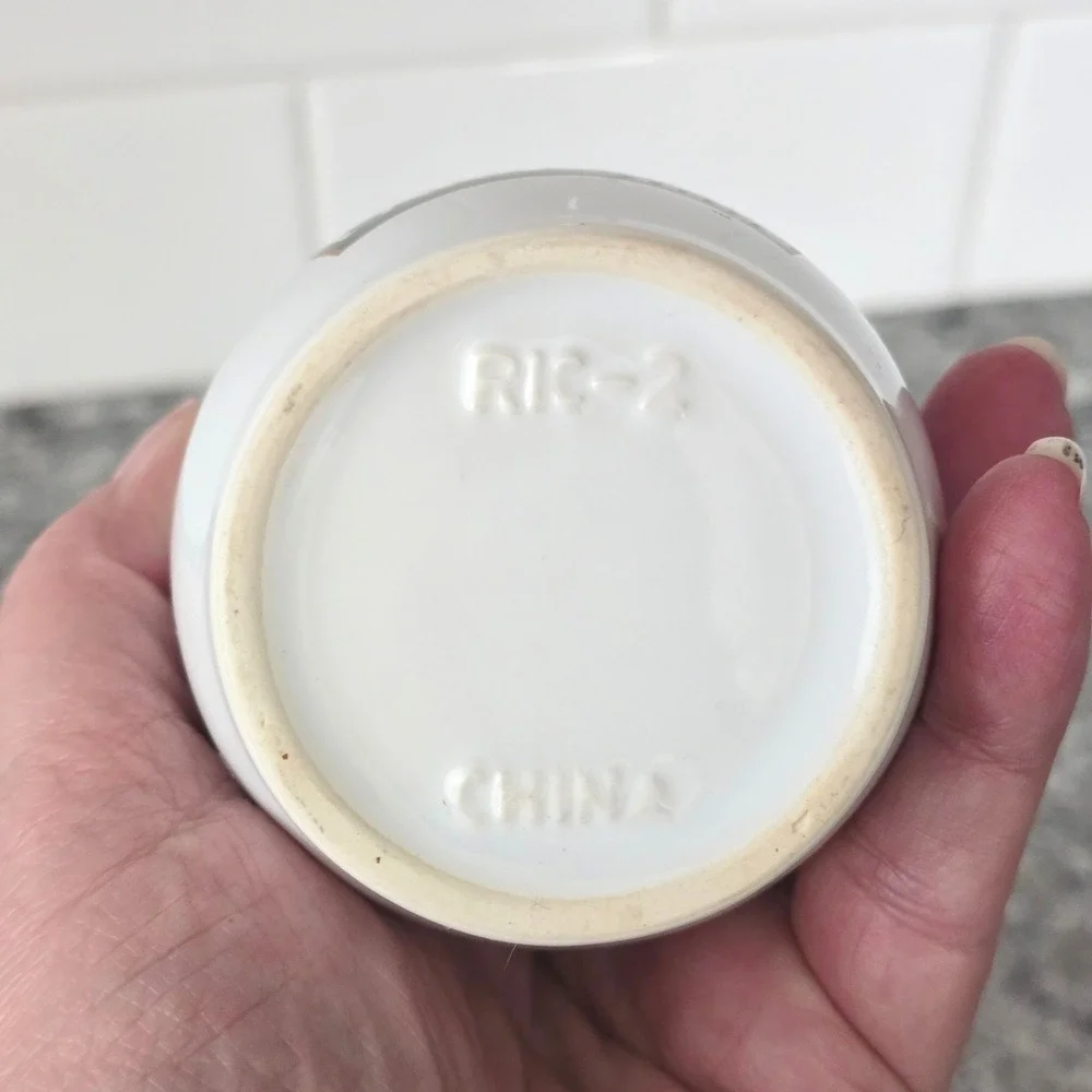 Kraft Parmesan Ceramic Cheese Shaker White Green Vintage Advertising‎